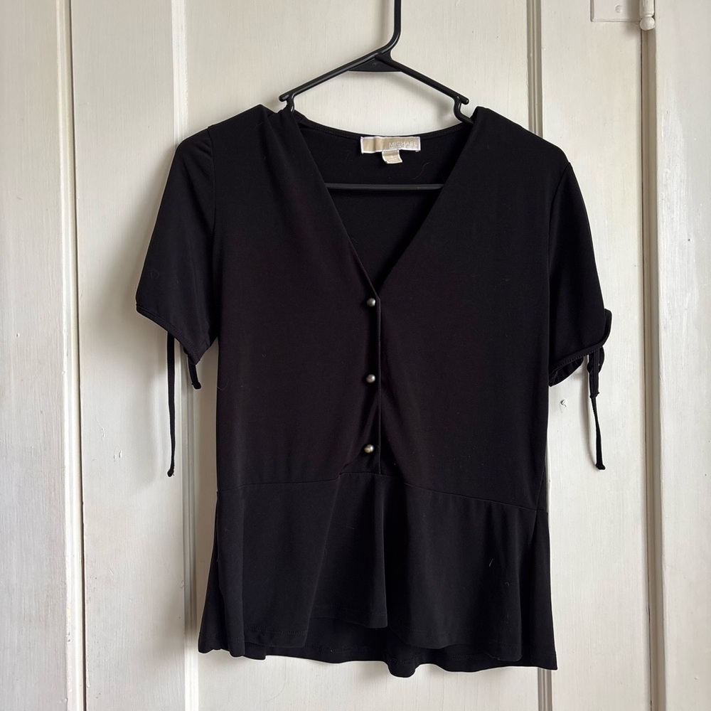 Michael Kors Black Short Sleeve Blouse